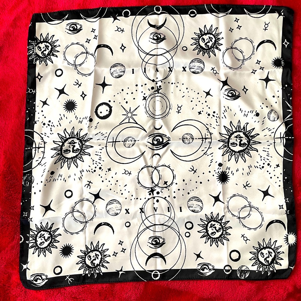 Mystic symbols printed headscarf